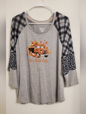 Magical Season "It's Fall Y'all" Embelished Pumpkin And Truck Shirt Size 2X